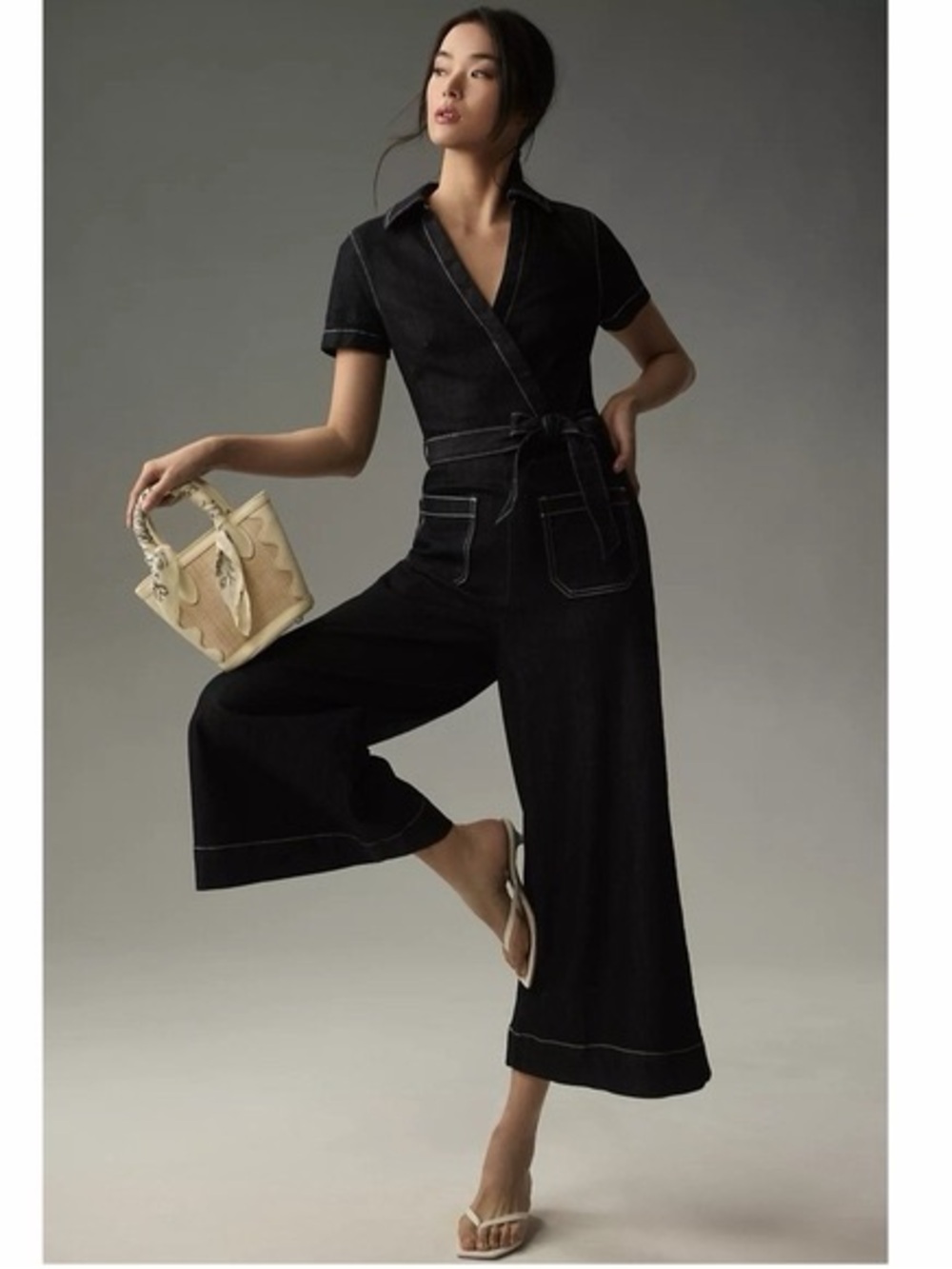 Maeve Collete denim Wrap Jumpsuit. Anthropologie!!